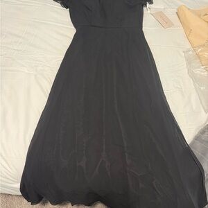 Revelry Black A-Line Maxi Dress with Sweetheart Neckline